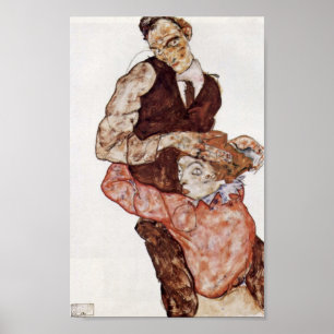 Egon Schiele - Lovers Poster