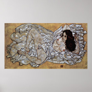 Egon Schiele - Lying woman Poster