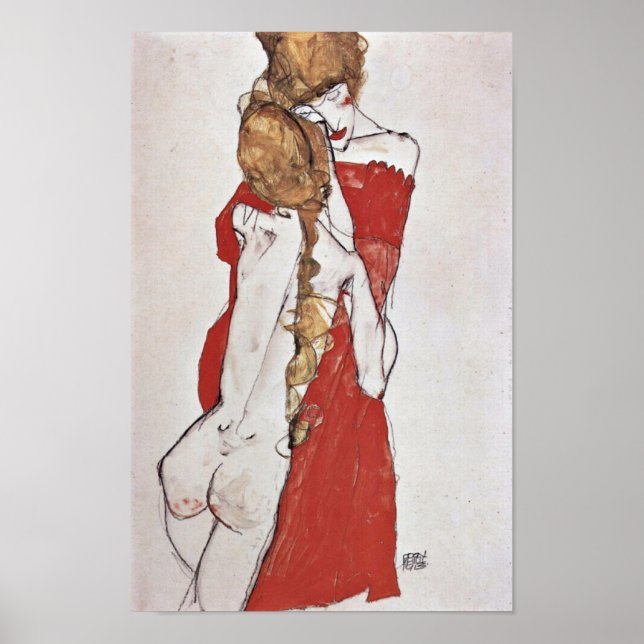 Egon Schiele - Mother and daughter Poster (Front)