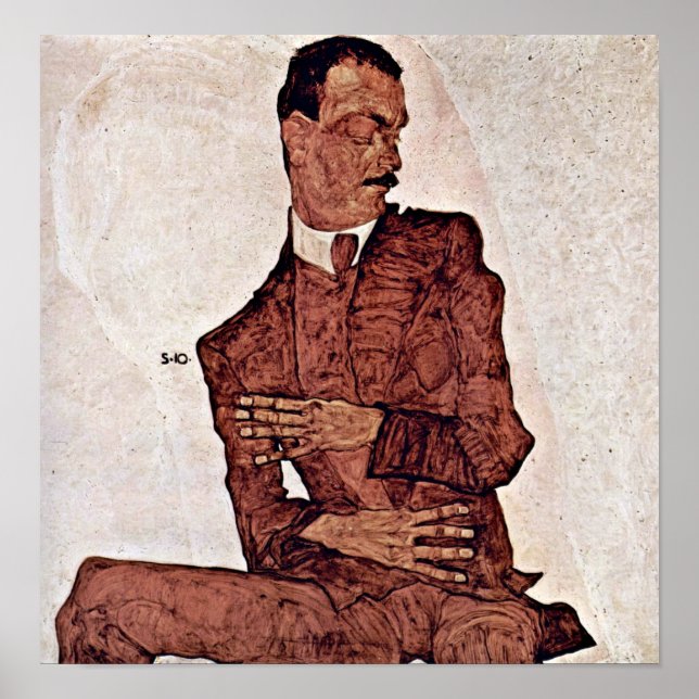 Egon Schiele - Portrait of Arthur Roessler Poster (Front)