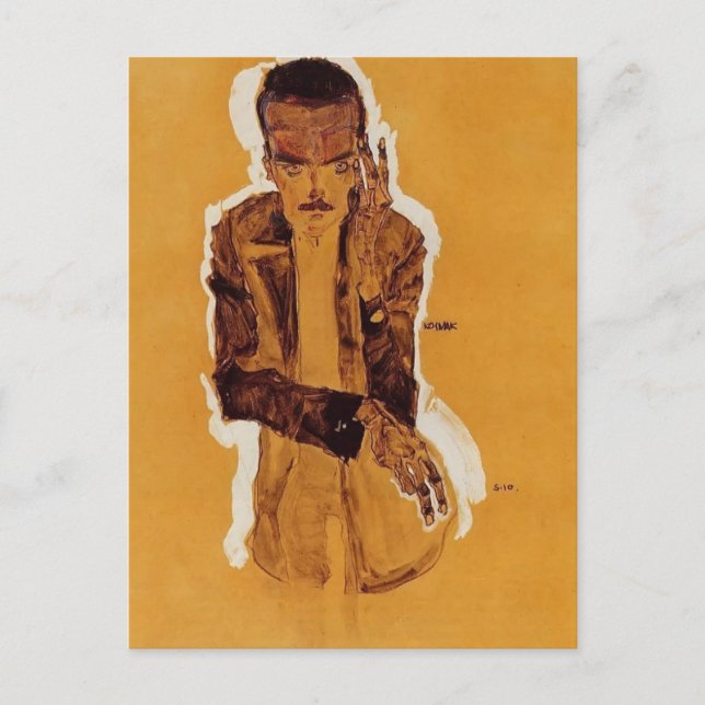 Egon Schiele- Portrait of Eduard Kosmack Postcard (Front)