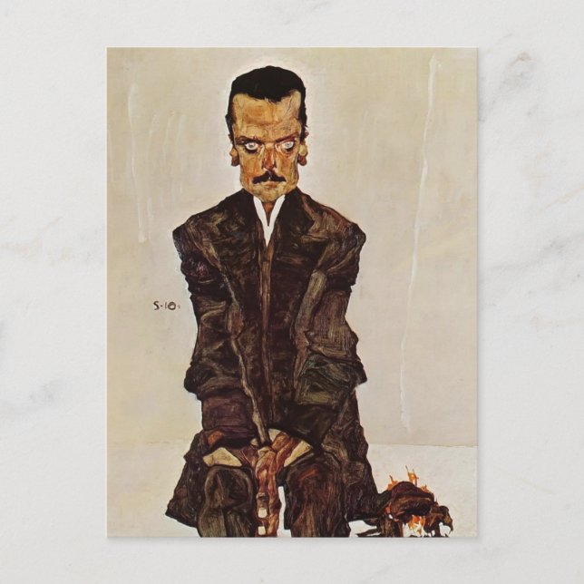 Egon Schiele- Portrait of Publisher Eduard Kosmack Postcard (Front)