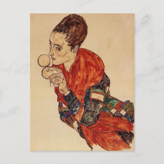Egon Schiele-Portrait of the Actress Marga Boerner Postcard (Front)