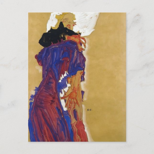 Egon Schiele- Reclining Girl on a Pillow Postcard (Front)