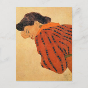 Egon Schiele- Reclining Woman with Red Blouse Postcard