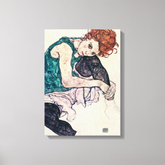 Egon Schiele Seated Woman Canvas Print (Front)