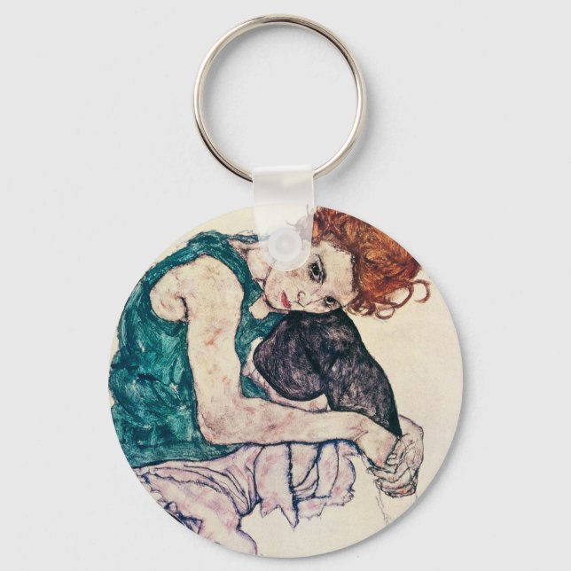 Egon Schiele Seated Woman Key Chain (Front)