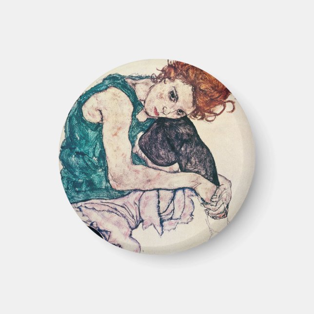 Egon Schiele Seated Woman Magnet (Front)