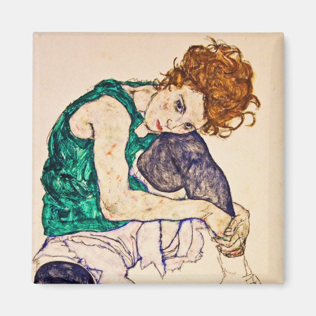 Egon Schiele - Seated Woman With Legs Drawn Up Magnet (Front)