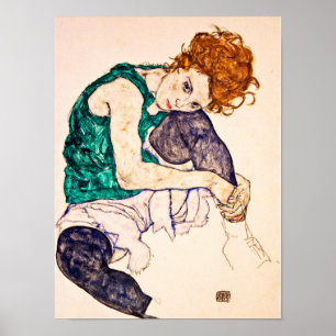 Egon Schiele - Seated Woman With Legs Drawn Up Poster
