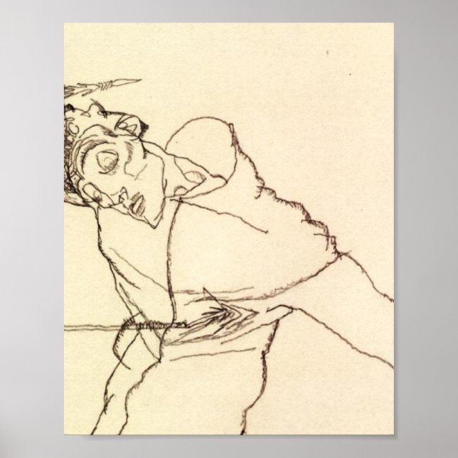 Egon Schiele- Self Portrait As St Sebastian Poster (Front)