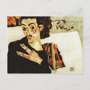Egon Schiele- Self-Portrait with Black Vase Postcard