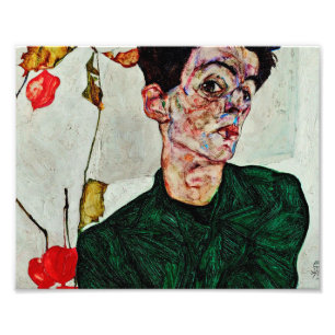 Egon Schiele - Self Portrait With Chinese Lantern Photo Print