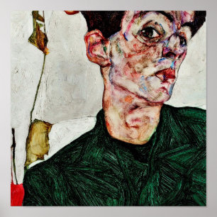 Egon Schiele - Self Portrait With Chinese Lantern Poster