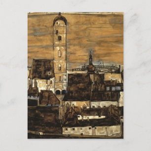 Egon Schiele- Stein on the Danube,from Kreuzberg Postcard