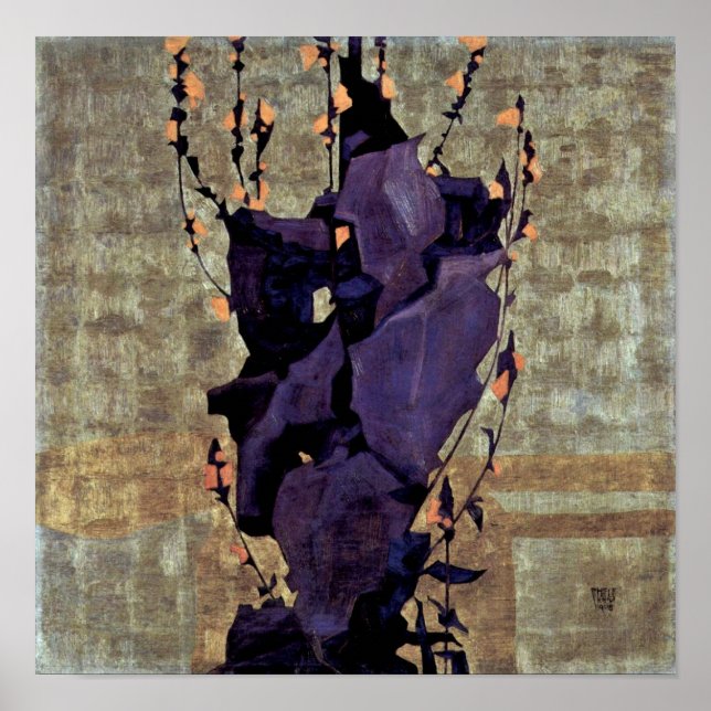 Egon Schiele - Stylized flowers still life Poster (Front)