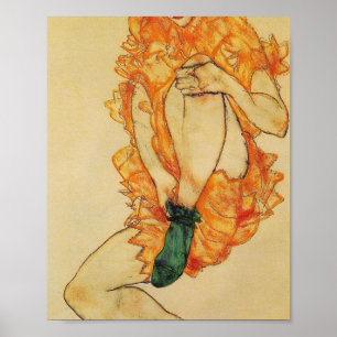 Egon Schiele- The Green Stocking Poster