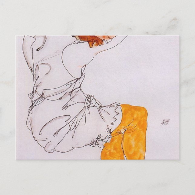 Egon Schiele- The Sleeping Girl 1913 Postcard (Front)