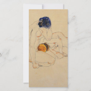 Egon Schiele - Two Friends Holiday Card