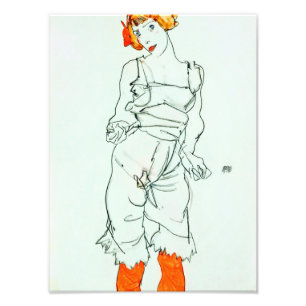 Egon Schiele - Woman In Underclothes And Stockings Photo Print