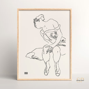 Egon Schiele Woman Seated Art Print Drawing