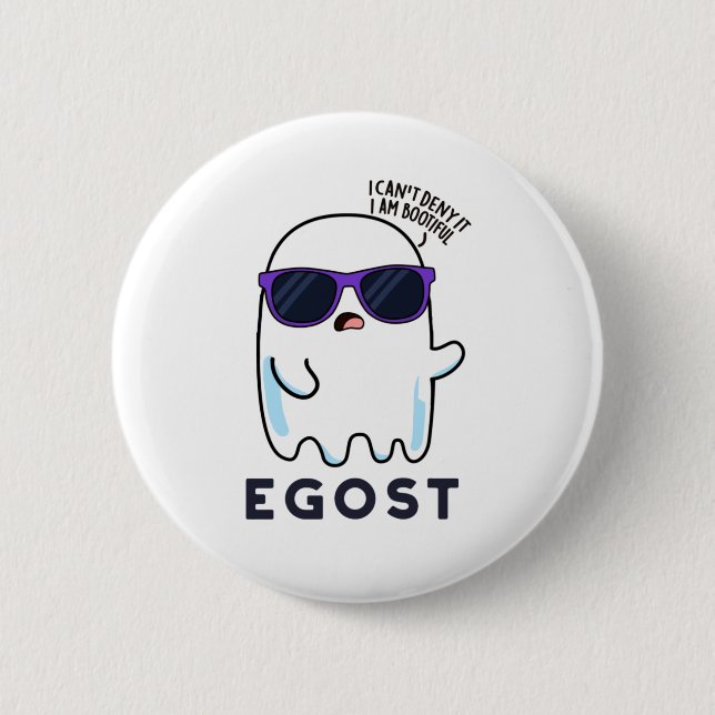 Egost Funny Halloween Ego Ghost Pun 6 Cm Round Badge (Front)