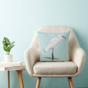 Egret Beach House Decor Cushion