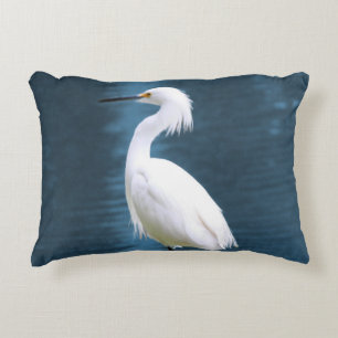 Egret Bird Wall Art Minimalist Nature Coastal Decorative Cushion