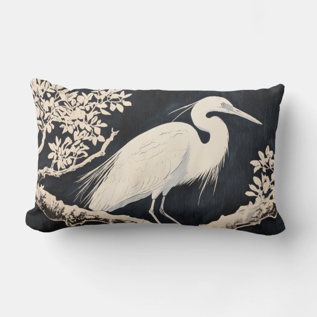 Egret II Throw Pillow (Front)