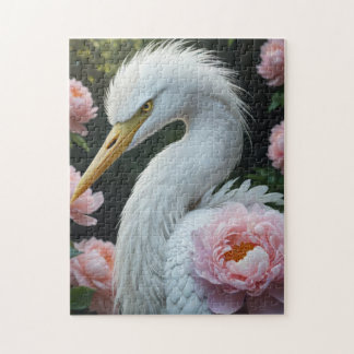 Egret in the garden jigsaw puzzle