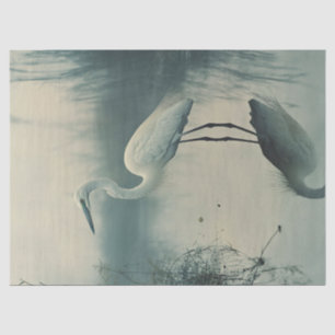 Egret in the Mist Decoupage Tissue Paper