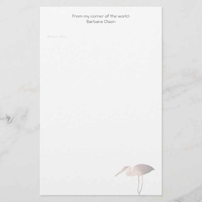 Egret Letterhead paper: (Front)