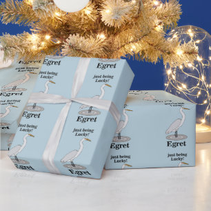 Egret Lucky Bird Wrapping Paper