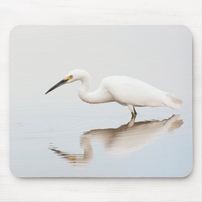 Egret on still pond mouse mat (Front)