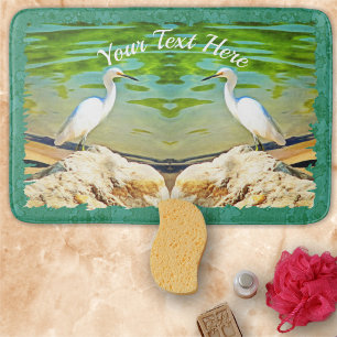 Egret On The Mismaloya River 0335 Bath Mat