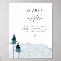 EGRET Rustic Slate Blue Diaper Raffle Game Poster