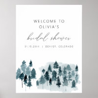 EGRET Rustic Winter Bridal Shower Welcome  Foam Bo