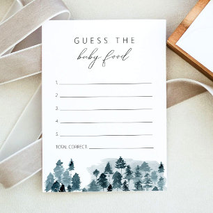 EGRET Rustic Winter Pine Guess the Baby Food Game Invitation