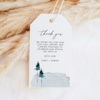 EGRET Slate Blue Pine Tree Thank You Gift Tags