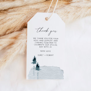EGRET Slate Blue Pine Tree Thank You Gift Tags