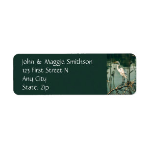Egret White Bird Wildlife Nature Custom Label