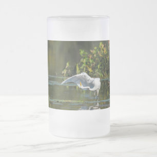 Egret Wing Exam Frosted Glass Beer Mug