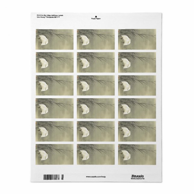 Egrets in Swamp by Ohara Koson Label (Full Sheet)