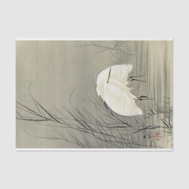 Egrets in Swamp by Ohara Koson Tissue Paper (Front)