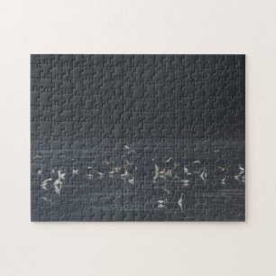 Egrets On The Midnight Blue Ocean Jigsaw Puzzle