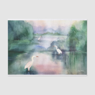Egrets Watercolor Tissue Paper