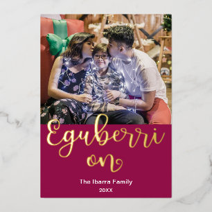 Eguberri On Merry Christmas Basque Language Foil Holiday Card