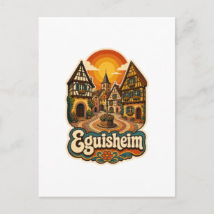 Eguisheim Alsace France Retro Travel Postcard