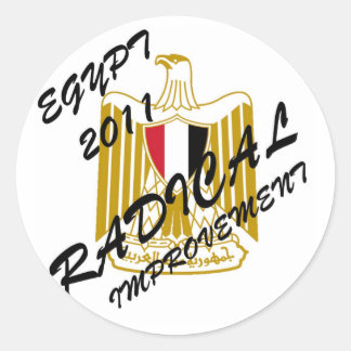 EGYPT 2011 RADICAL IMPROVEMENT CLASSIC ROUND STICKER