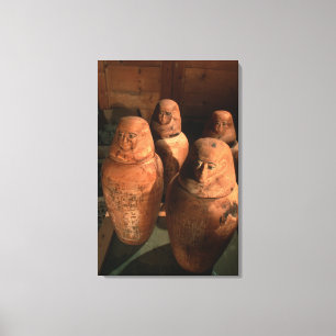 Egypt, 26th dynasty Canopic jars found in Abu Canvas Print